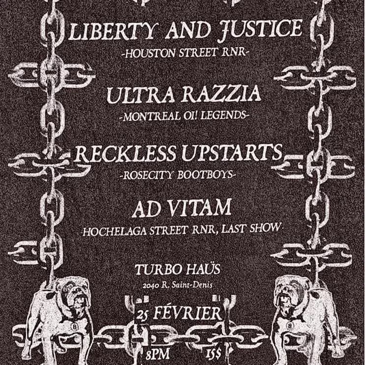 LIBERTY &amp; JUSTICE - ULTRA RAZZIA - RECKLESS UPSTARTS - AD VITAM