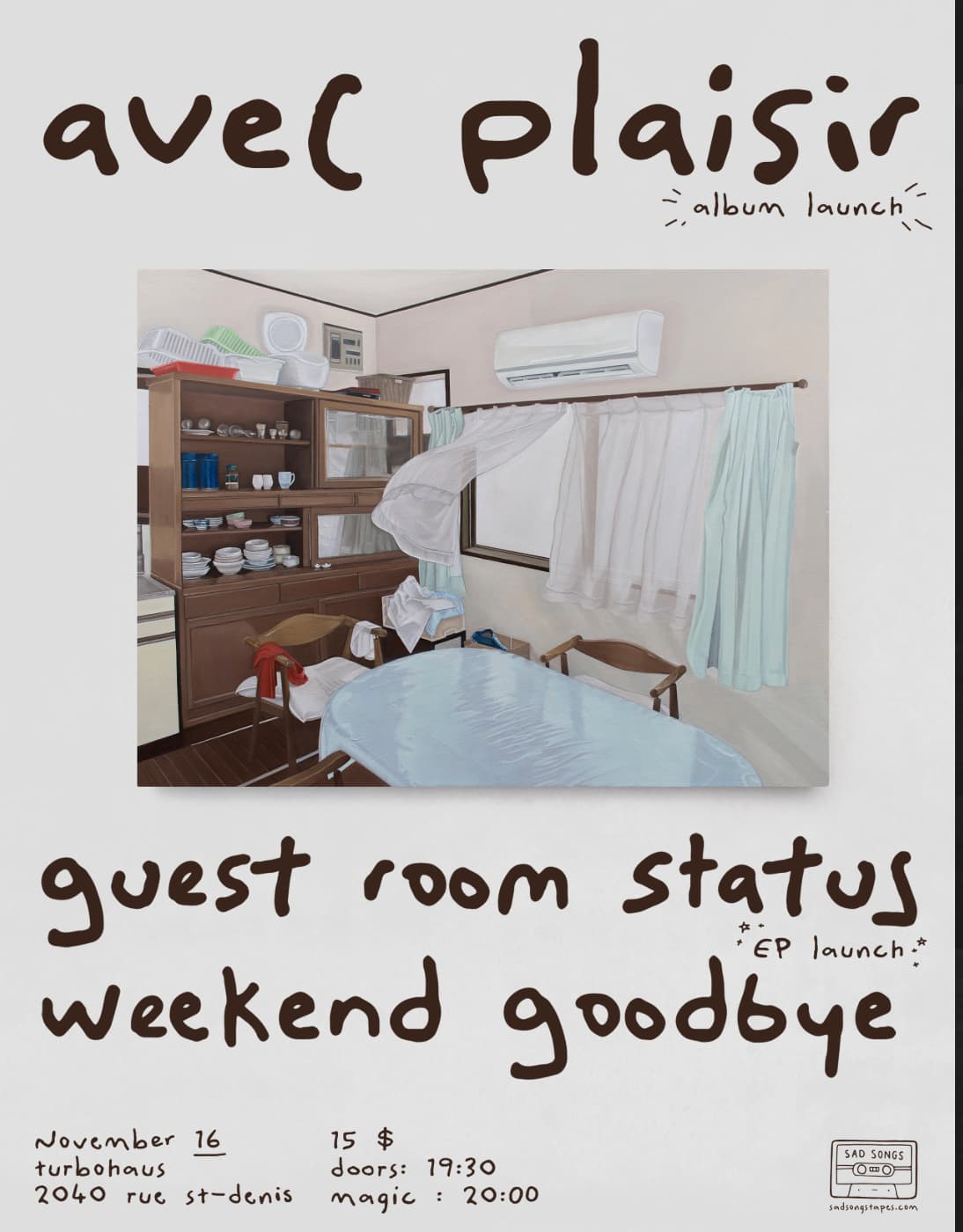 Avec Plaisir - Lancement d'album / avec Guest Room Status + Weekend Goodbye